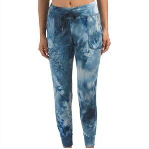 Kyodan So Soft Blue Tie Dye Joggers With Side Pockets Drawstring Small NWOT